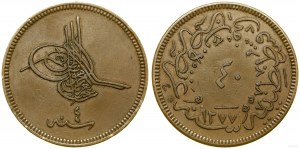Turecko, 40 para, AH 1277 + 4 (AD 1865), Konštantínopol