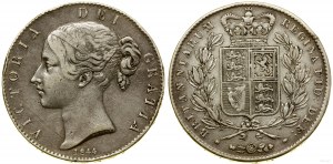 Royaume-Uni, 1 couronne, 1844, Londres