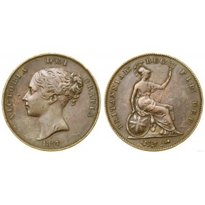 Wielka Brytania, 1 pens, 1857, Londyn