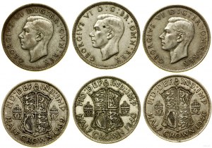 Spojené království, let 3 x 1/2 koruny, 1939, 1940, 1946, Londýn
