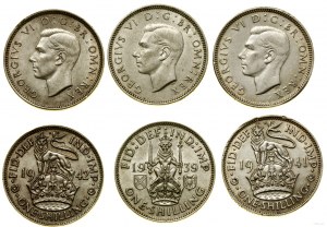 United Kingdom, flight 3 x 1 shilling, 1939, 1941, 1942, London