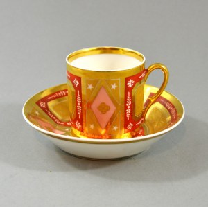 Cup and saucer, jurid. Niderviller, mid-19th century.