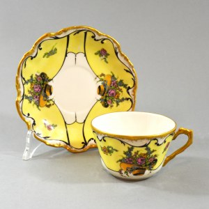 Cup and saucer, Limoges, circa 1890.