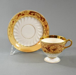 Cup and saucer, Silesia, 2nd half of 19th century.