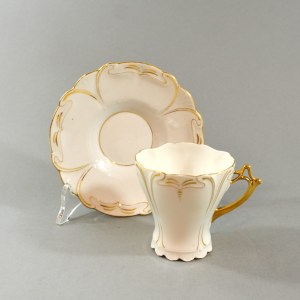 Cup and saucer, Bohemia, J. Schnabel&Sohn, 1910-1930.