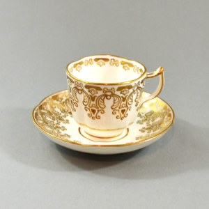 Cup and saucer, England, circa 1851-1885.