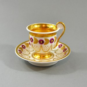 Cup and saucer, France, circa 1820.