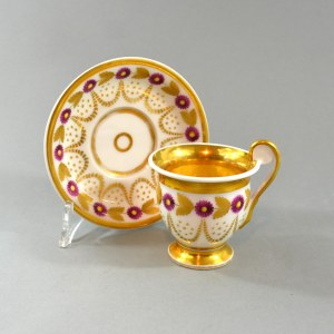 Cup and saucer, France, circa 1820.