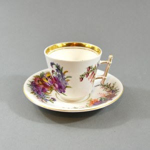Cup and saucer, Silesia, Walbrzych, circa 1870.