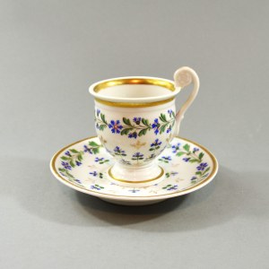 Cup and saucer, Biedermeier, mid-19th century.