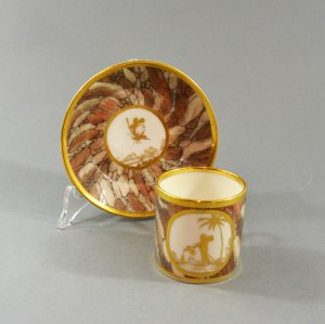 Cup and saucer, France, early 19th century.