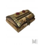 Decorative Casket with Metal Fittings Made of Horn.