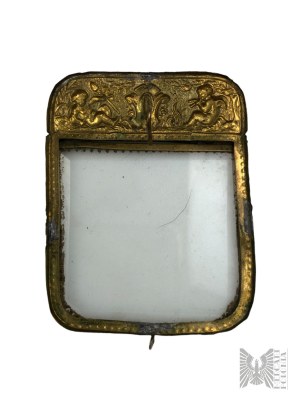Small Brass Glazed Frame with Relief.