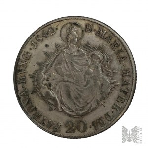 Hungary, 1842. - Coin 20 Krajcars with Soldered Pin