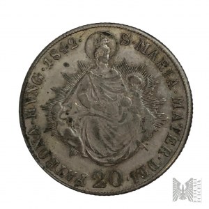 Hungary, 1842. - Coin 20 Krajcars with Soldered Pin