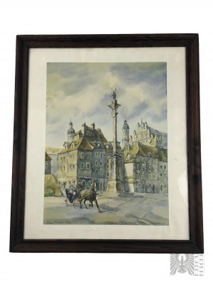 Adam Stanisław Keller (20e siècle) - Ensemble de deux peintures Vieille ville de Varsovie, aquarelle sur papier*.