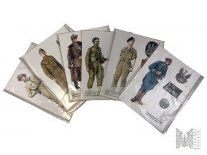 Cartoline Uniformi e distintivi dell'esercito polacco