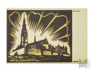 Polská lidová republika, 1947 - Pohlednice Jasná Hora (dřevoryt J. Hollaka) - Katolický institut vydavatelský