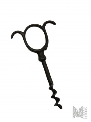 19th/20th Century - Old Iron(?) Corkscrew with Three-Finger Holder