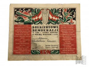 People's Republic of Poland, 1946. - Diploma of the KRN of Recognition to a Soldier of Democracy for fighting against the German invaders