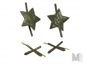 USSR - Two Star with Sickle and Hammer, Two Tsar Corps Badges (Copies).