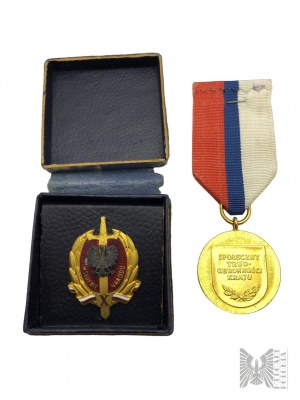 PRL - Insigne des X années de service à la nation et médaille pour services méritoires aux ligues de défense nationale
