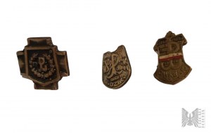 Polish People's Republic/IIIRP Set of Three Badges of the AK- Military Organization of the Security Corps, Dzik Battalion, Home Army.
