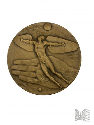 PRL - Medaille der Münzanstalt Warschau, Militärisches Institut für Luftfahrtmedizin in Warschau - Entwurf Jerzy Jarnuszkiewicz; Originaletui mit Notiz