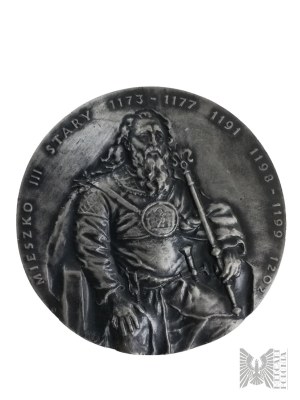 Polsko, 1990 - Medaile z královské řady košalinské pobočky PTAiN, Měšek III. starý - návrh Ewa Olszewska-Borys