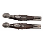 Pair of very early double barrel percussion pistols, Baucheron-Pirmet, Paris