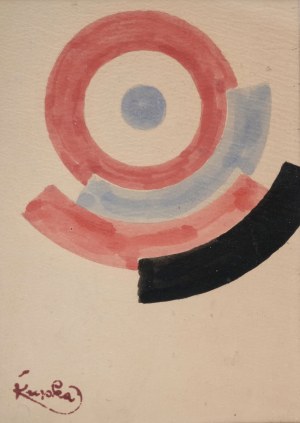 Coloured circles with a black arch in František Kupka's paintings