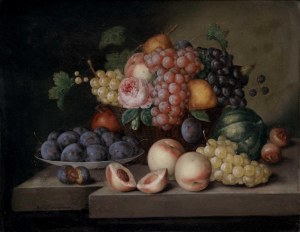Nature morte con frutta nei dipinti di Josef Lauer