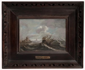 Ships on a stormy sea in Ludolf Bakhuisen's paintings (credited)