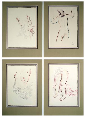 Four female nudes in Bohumil Krs's paintings