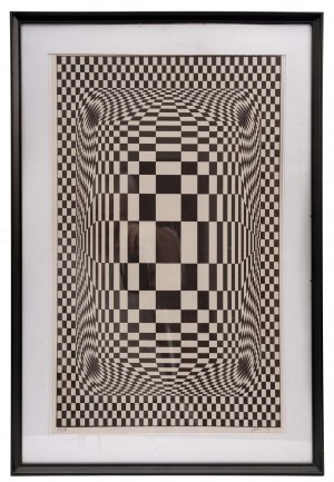 Black and white composition in Viktor Vasarely's paintings