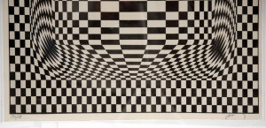 Black and white composition in Viktor Vasarely's paintings