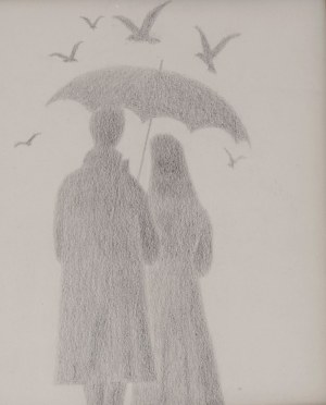 Couple under the umbrella in Jan Zrzavý's paintings
