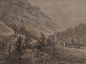 Mountain landscape with a church in Julius Eduard Mařák's paintings