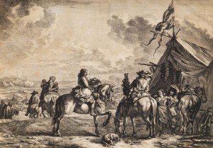 Cavalry in the camp in Jan de Visscher's paintings