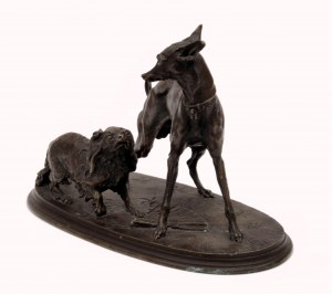 Windhund und King Charles Spaniel von Pierre-Jules Mene