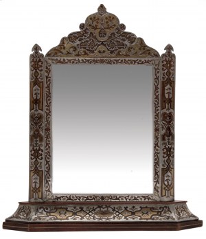 Table mirror with metal marketplace