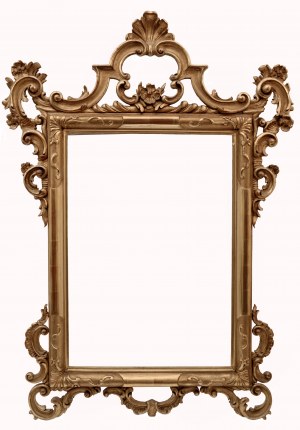 Vyřezávaný zrcadlový rám v rokokovém stylu