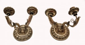 Pair of two-arm wall sconces (applique) in classical style