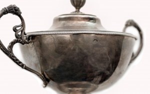 Silver empire jar with bowl, Theodor Tonnelier