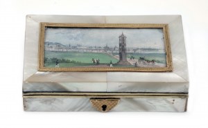 Cassette with sewing kit and view of Vienna
