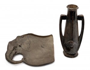 Art Nouveau shovel and vase