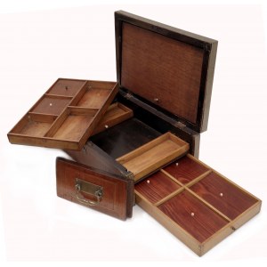 Inlaid cassette (jewellery box) with secret compartments