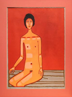 Jerzy Nowosielski, Seated Nude, 1999