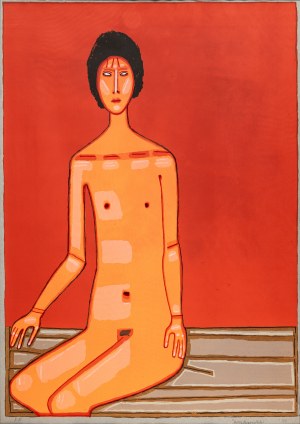 Jerzy Nowosielski, Seated Nude, 1999