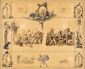 Artur Grottger, dessin satirique, 1858
